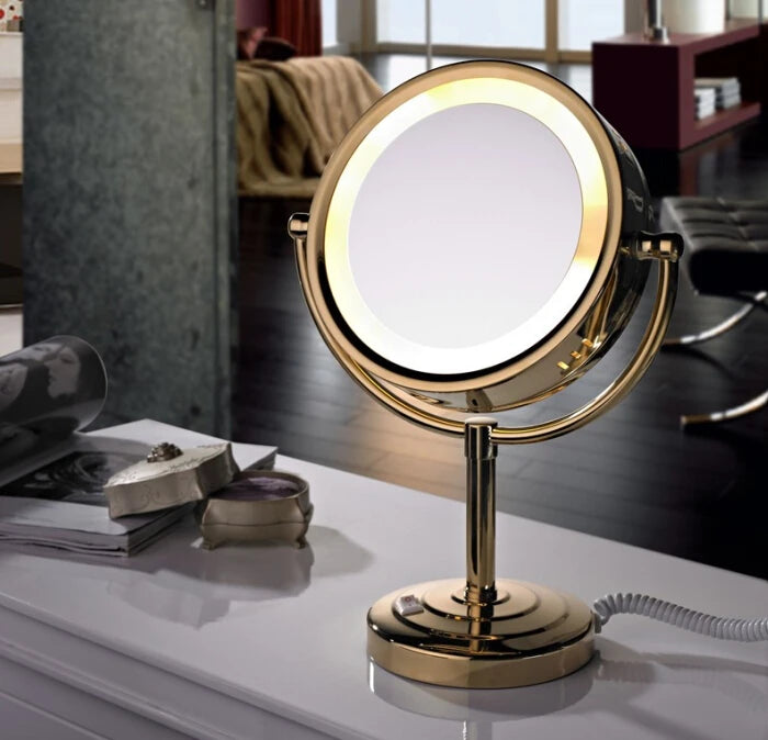 Miroir LED Doré Grossissant 1x/3x
