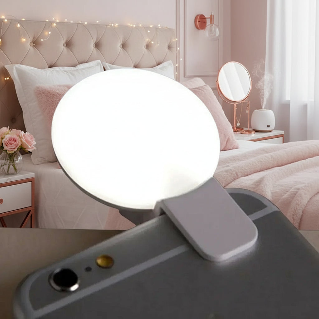 Mini Anneau Lumineux LED pour Selfies – 3 Niveaux de Lumière