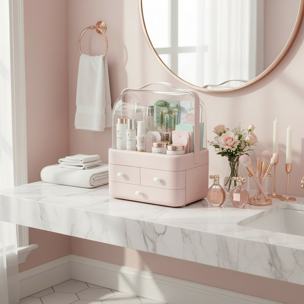 Organisateur de Maquillage à Double Ouverture – Grande Capacité 12L