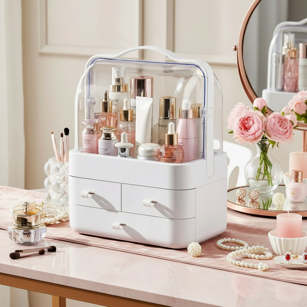 Organisateur de Maquillage à Double Ouverture – Grande Capacité 12L