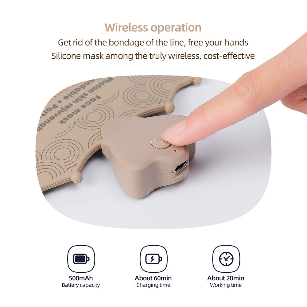 Masque LED Visage Noir – Soin Éclat & Réparation Sans Fil