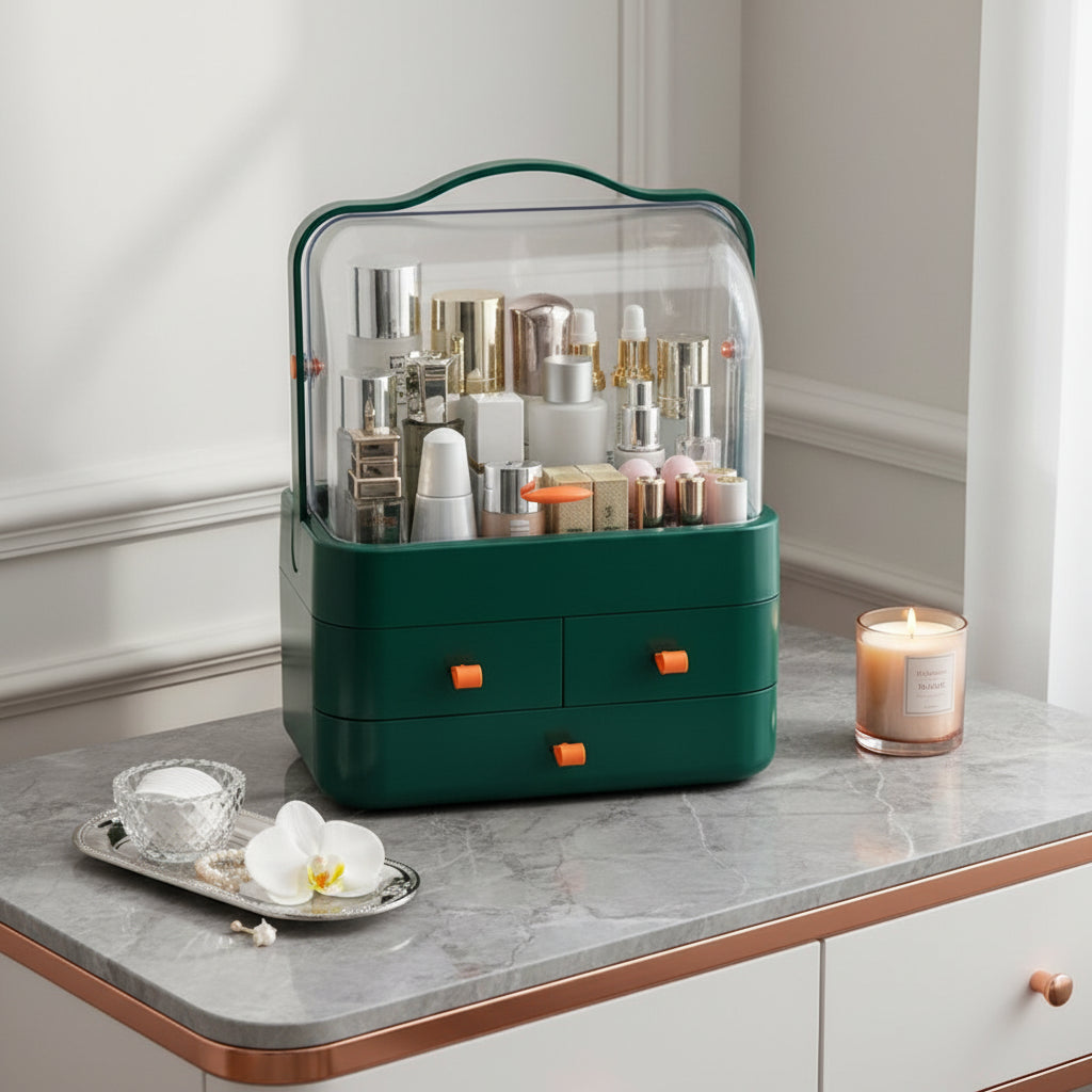 Organisateur de Maquillage à Double Ouverture – Grande Capacité 12L